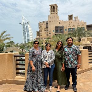 Souk Madinat vibrant market scene with tourists on Full Day Dubai City Tour with Burj Khalifa Tickets"